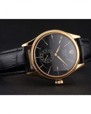 Superclone Rolex Cellini Black Dial REP016806 Close-Up Focus