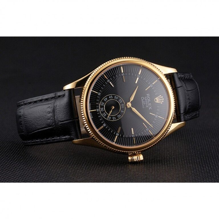 Superclone Rolex Cellini Black Dial REP016806 Close-Up Focus