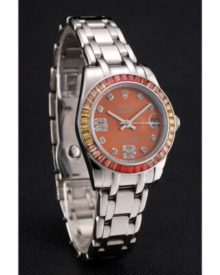 Replica Rolex Datejust Orange Dial REP016821 Angle Detail
