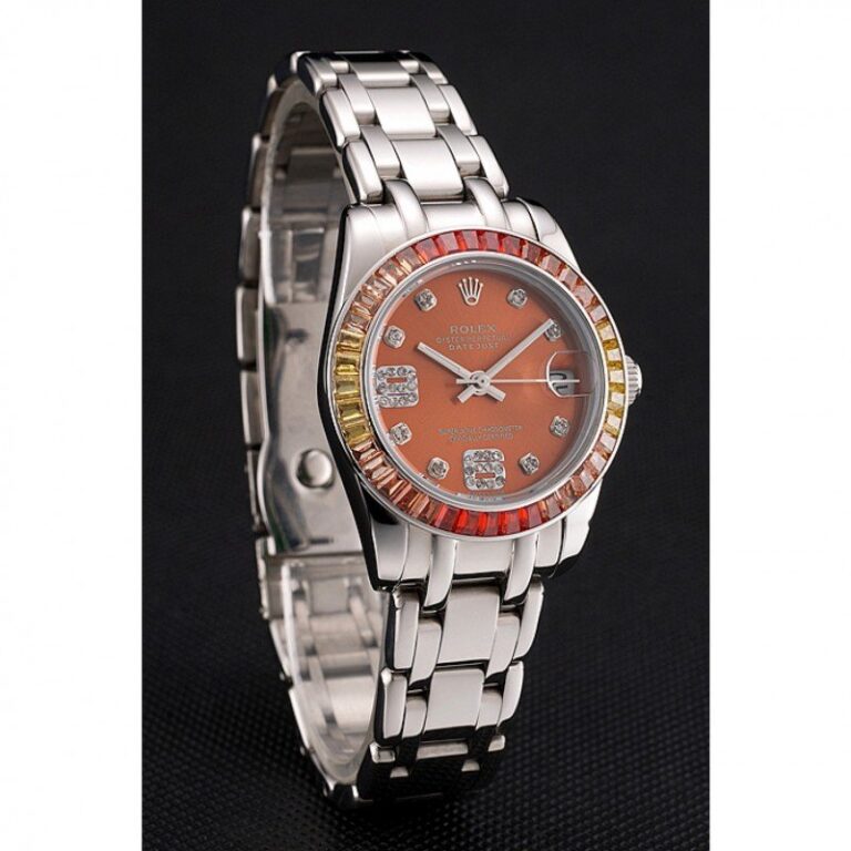 Replica Rolex Datejust Orange Dial REP016821 Angle Detail