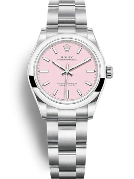 Fake Rolex Oyster Perpetual Lady 34mm Candy Pink Dial 124200