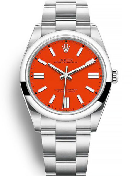 Fake Rolex Oyster Perpetual Lady 36mm Coral Red Dial 126000