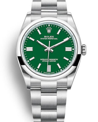 Fake Rolex Oyster Perpetual Lady 36mm Green Dial 126000
