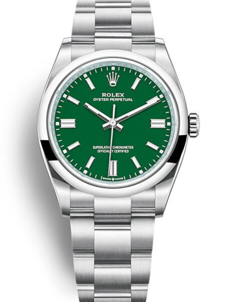 Fake Rolex Oyster Perpetual Lady 36mm Green Dial 126000