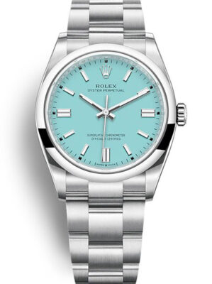 Replica Rolex Oyster Perpetual Tiffany Blue Dial 126000