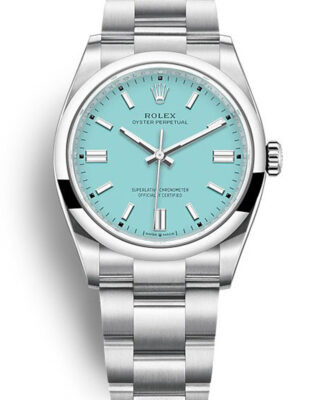 Fake Rolex Oyster Perpetual Lady 36mm Turquoise Blue Dial 126000