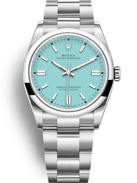 Fake Rolex Oyster Perpetual Lady 36mm Turquoise Blue Dial 126000
