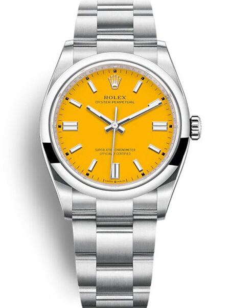 Fake Rolex Oyster Perpetual Lady 36mm Yellow Dial 126000