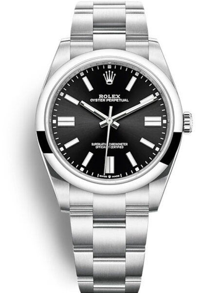 Fake Rolex Oyster Perpetual Lady 41mm Black Dial 124300