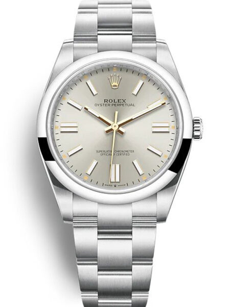 Fake Rolex Oyster Perpetual Lady 41mm Silver Dial 124300