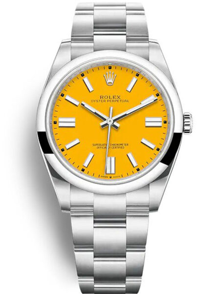 Fake Rolex Oyster Perpetual Lady 41mm Yellow Dial 124300