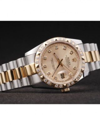 Superclone Rolex Datejust Gold Dial SRL41 Style Perspective