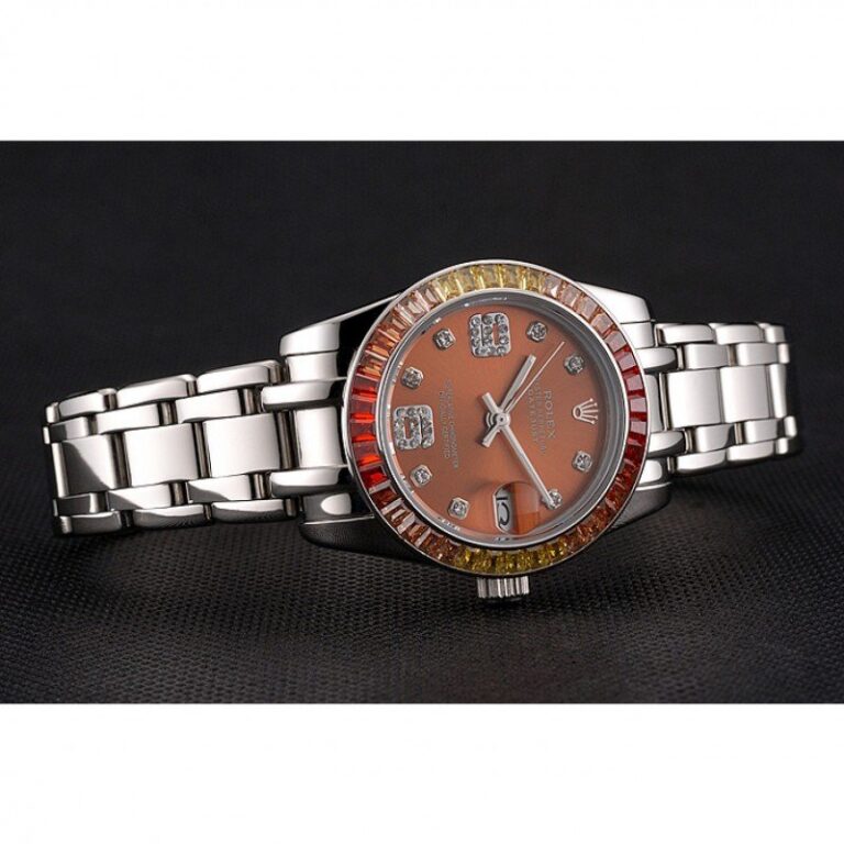 Replica Rolex Datejust Orange Dial REP016821 Close-Up Focus