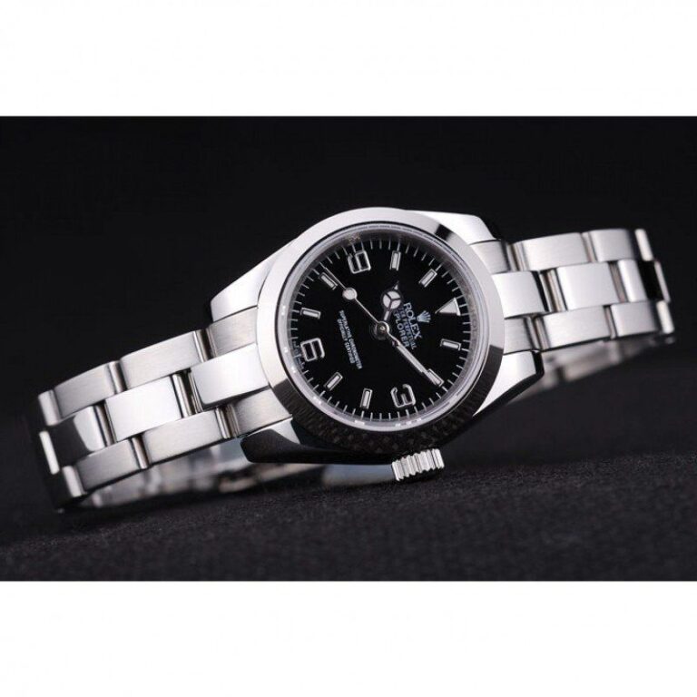 Superclone Rolex Explorer Black Dial SLR157 Close-Up Focus