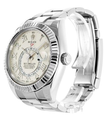 Replica Rolex Sky-Dweller Silver Dial 326939 Perspective View