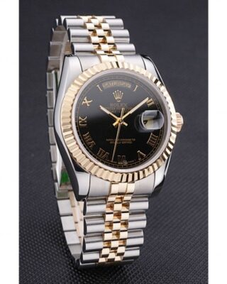 Superclone Rolex Day-Date Black Dial SRL78 Angle Detail