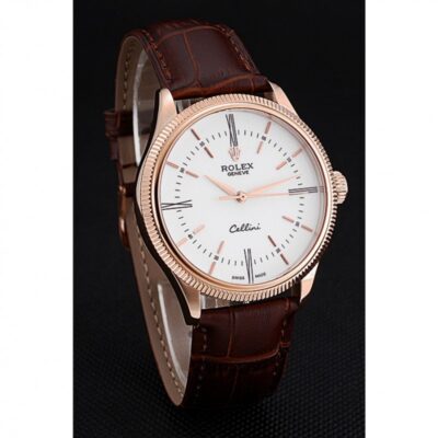 Superclone Rolex Cellini White Dial 622655 Angle Detail