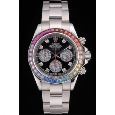 Replica Rolex Daytona Black Dial 80250 Perspective View