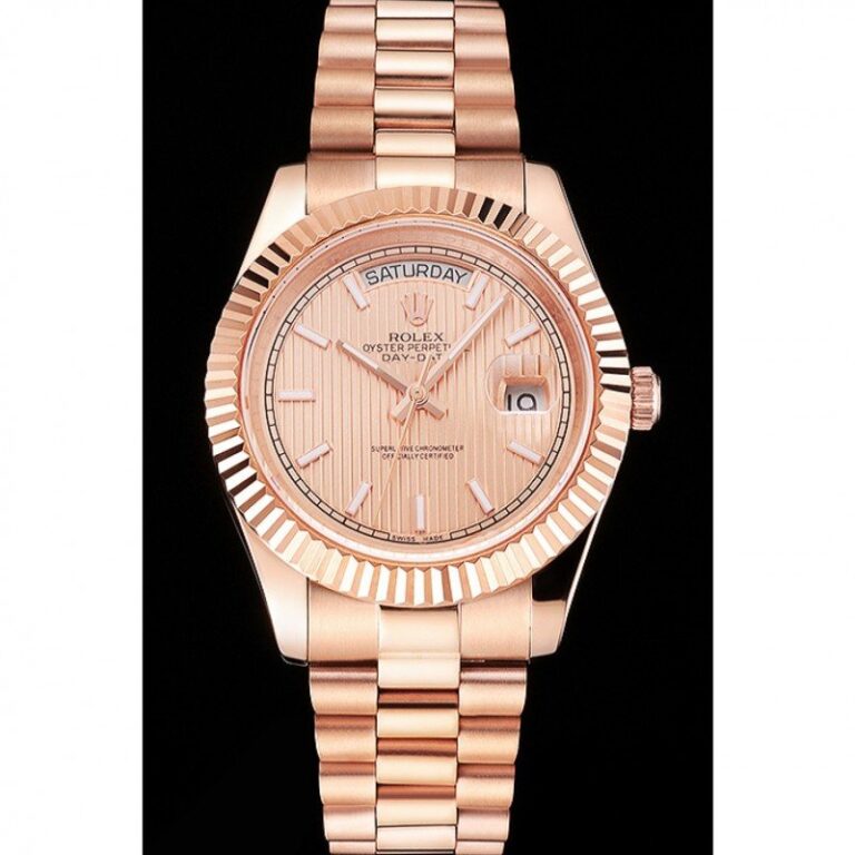 Superclone Rolex Day-Date Rose-Gold Dial REP016823 Perspective View