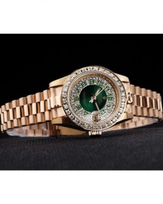 Replica Rolex Datejust Green Dial RL39 Close-Up Focus