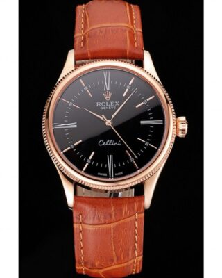 Superclone Rolex Cellini 38mm Black Dial REP016794 2