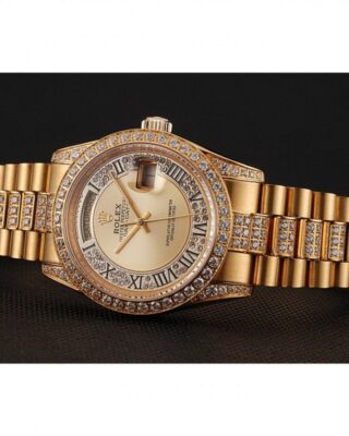 Superclone Rolex Day-Date Gold Dial 1453954 Angle Detail