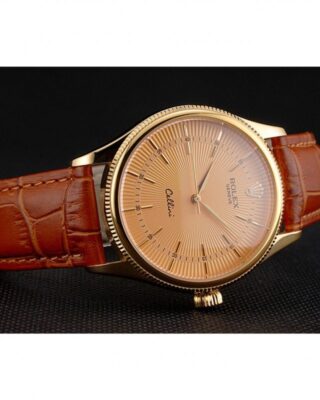 Superclone Rolex Cellini Gold Dial REP016808 Close-Up Focus