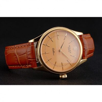 Superclone Rolex Cellini Gold Dial REP016808 Close-Up Focus