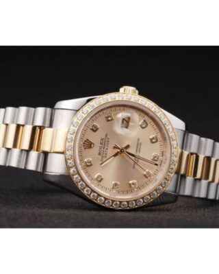 Superclone Rolex Datejust Gold Dial SRL40 Alternate Angle