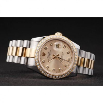 Superclone Rolex Datejust Gold Dial SRL40 Alternate Angle