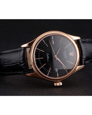 Superclone Rolex Cellini Black Dial REP016799 Close-Up Focus