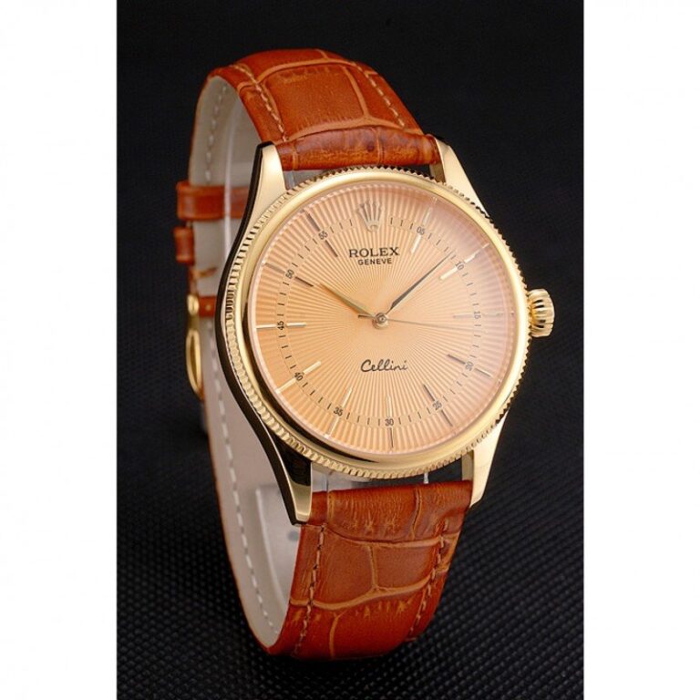 Superclone Rolex Cellini Gold Dial REP016808 Angle Detail