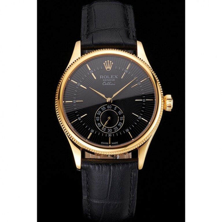 Superclone Rolex Cellini Black Dial REP016806 Perspective View