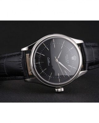 Superclone Rolex Cellini Black Dial REP016809 Close-Up Focus
