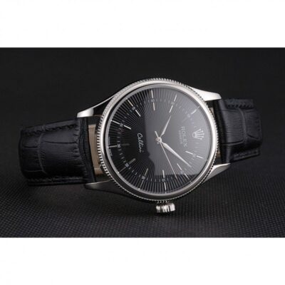 Superclone Rolex Cellini Black Dial REP016809 Close-Up Focus