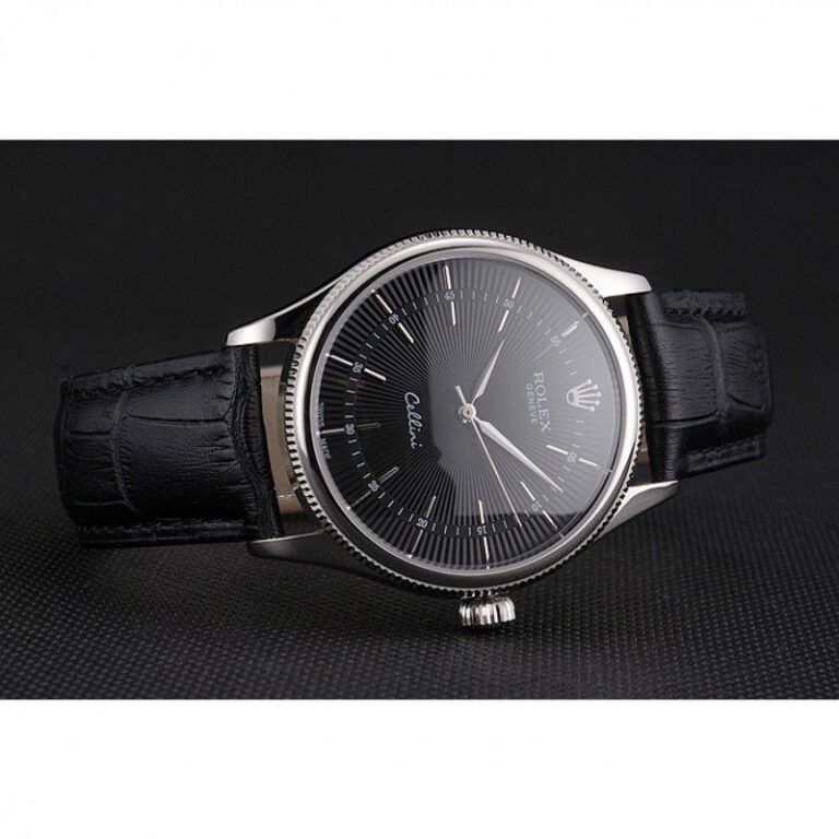 Superclone Rolex Cellini Black Dial REP016809 Close-Up Focus