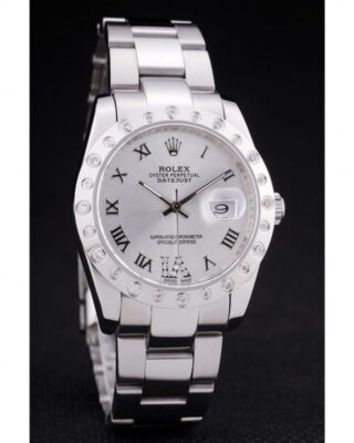 Replica Rolex Datejust Silver Dial 7468 Angle Detail