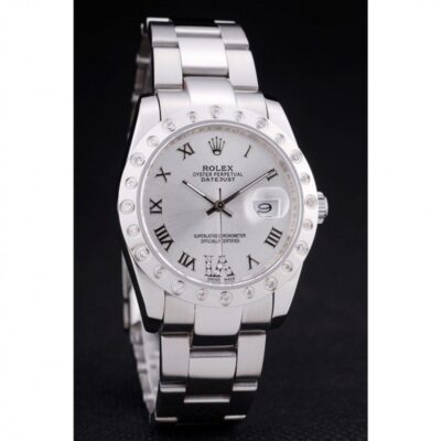 Replica Rolex Datejust Silver Dial 7468 Angle Detail