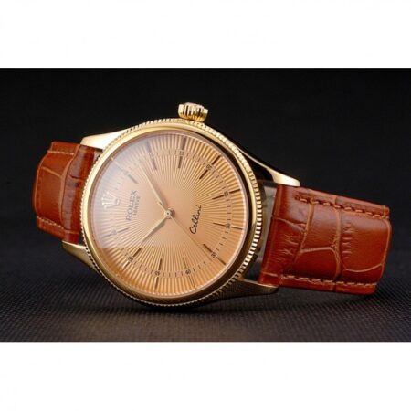 Superclone Rolex Cellini 38mm Gold Dial REP016808 5