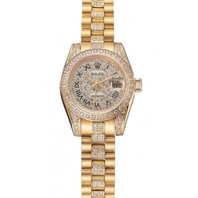 Superclone Rolex Datejust Gold Dial 1453955 Perspective View