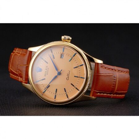 Superclone Rolex Cellini 38mm Gold Dial REP016797 5