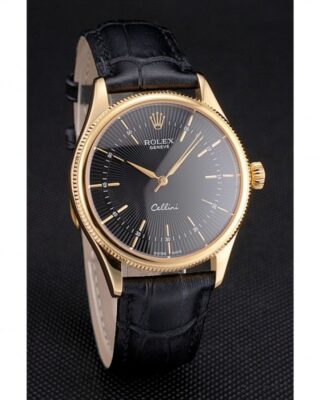 Superclone Rolex Cellini Black Dial REP016803 Angle Detail