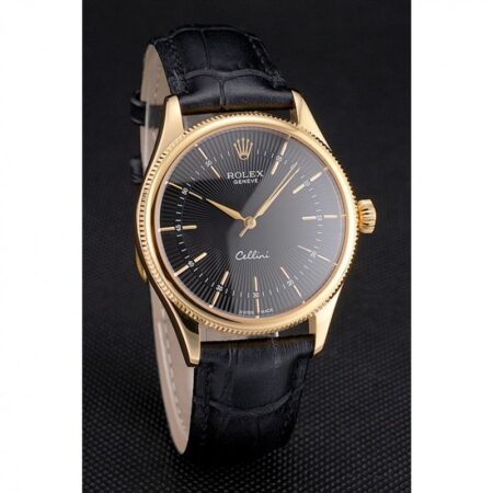 Superclone Rolex Cellini 38mm Black Dial REP016803 3