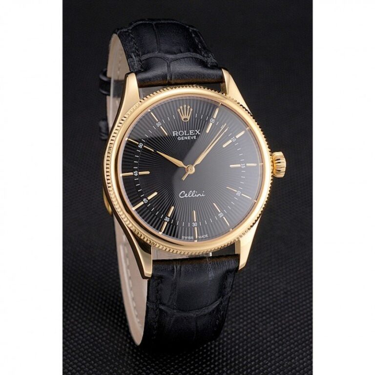 Superclone Rolex Cellini Black Dial REP016803 Angle Detail
