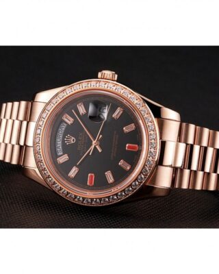 Superclone Rolex Day-Date Black Dial 1454102 Close-Up Focus