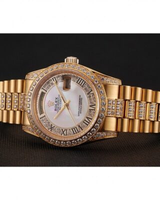 Superclone Rolex Day-Date White Dial 1453958 Angle Detail