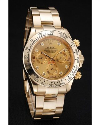 Replica Rolex Daytona Gold Dial 1454245 Angle Detail