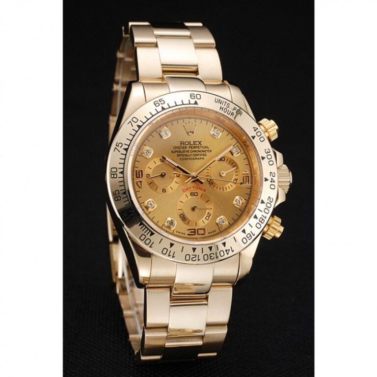 Replica Rolex Daytona Gold Dial 1454245 Angle Detail