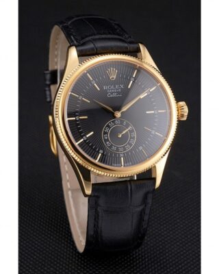 Superclone Rolex Cellini Black Dial REP016806 Angle Detail