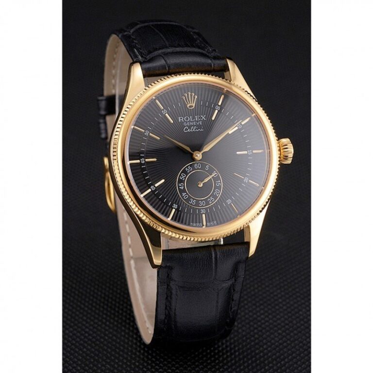 Superclone Rolex Cellini Black Dial REP016806 Angle Detail